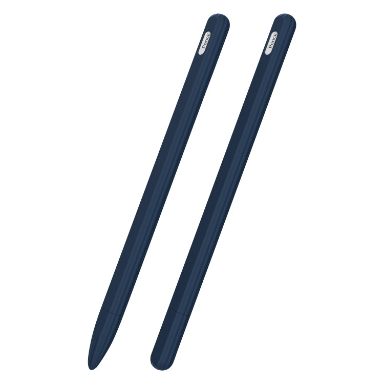 3 in 1 Striped Liquid Silicone Stylus Case with Two Tip Caps