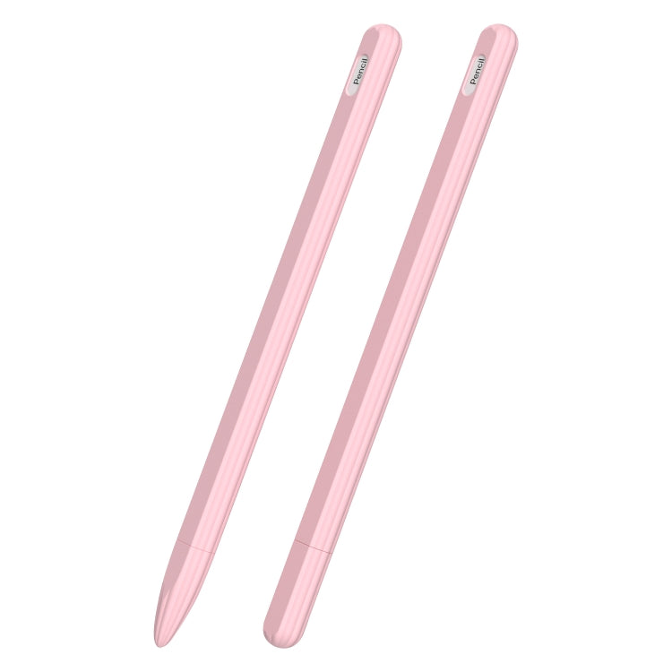 3 in 1 Striped Liquid Silicone Stylus Case with Two Tip Caps