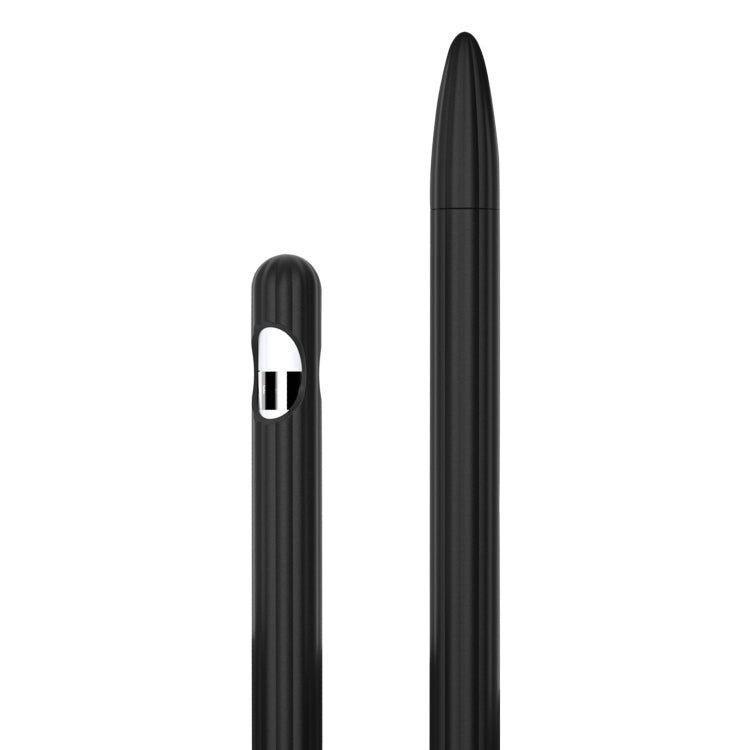 3 in 1 Striped Liquid Silicone Stylus Case with Two Tip Caps