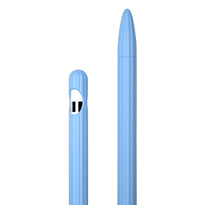 3 in 1 Striped Liquid Silicone Stylus Case with Two Tip Caps