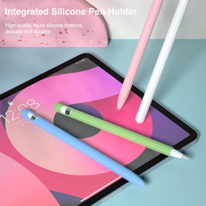 3 in 1 Striped Liquid Silicone Stylus Case with Two Tip Caps