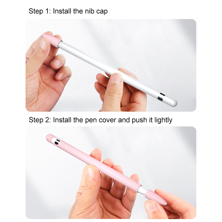 3 in 1 Striped Liquid Silicone Stylus Case with Two Tip Caps