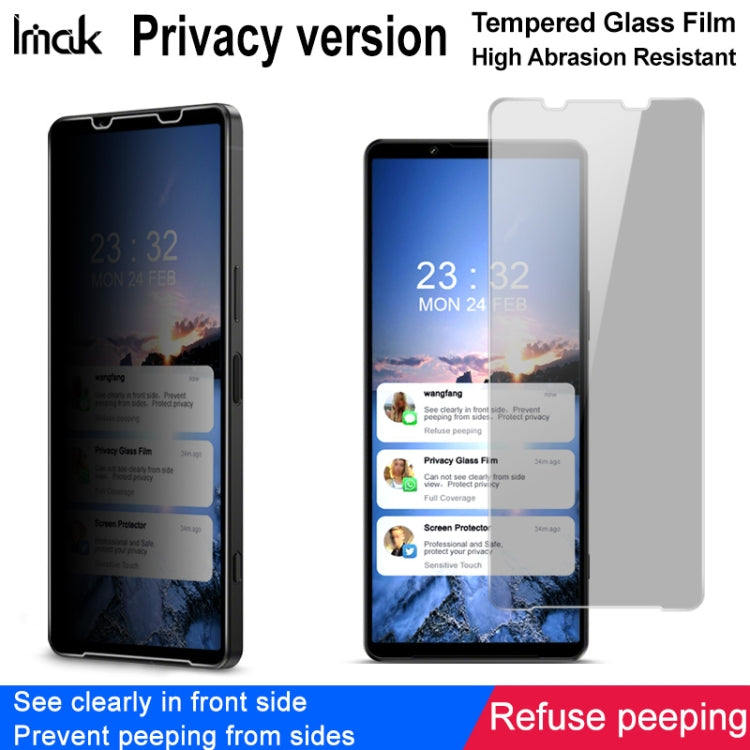 imak HD Anti-spy Tempered Glass Protective Film, For Sony Xperia 1 IV / 1 III, For Sony Xperia 10 IV / 10 III
