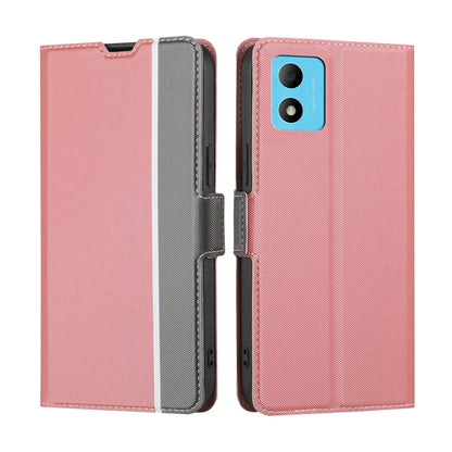 Twill Texture Side Button Leather Phone Case