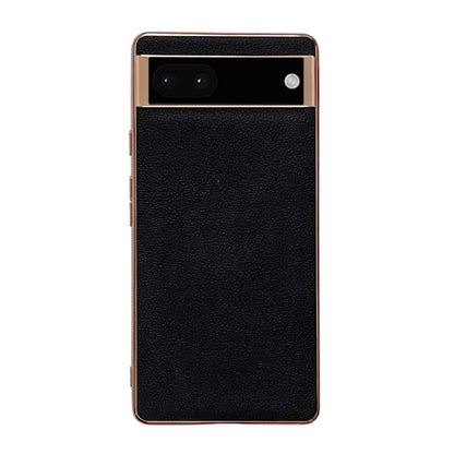 Genuine Leather Luolai Series Nano Electroplating Phone Case, For Google Pixel 6, For Google Pixel 7