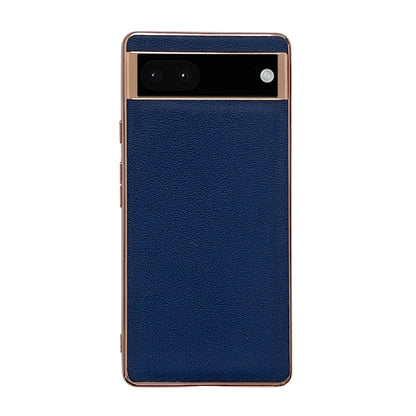 Genuine Leather Luolai Series Nano Electroplating Phone Case, For Google Pixel 6, For Google Pixel 7
