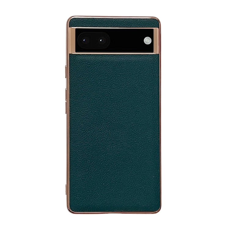 Genuine Leather Luolai Series Nano Electroplating Phone Case, For Google Pixel 6, For Google Pixel 7