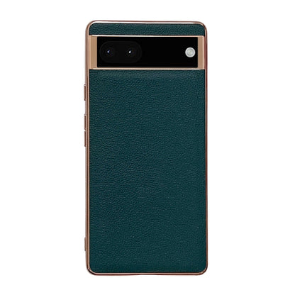 Genuine Leather Luolai Series Nano Electroplating Phone Case, For Google Pixel 6, For Google Pixel 7