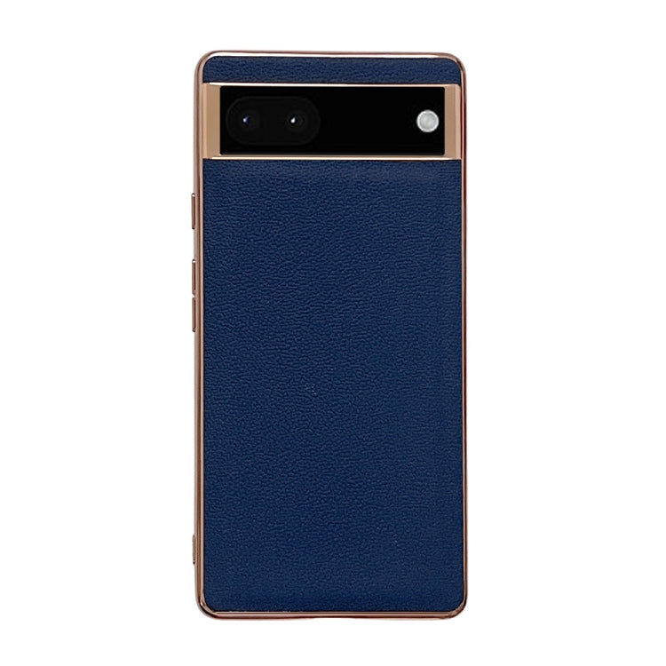 Genuine Leather Luolai Series Nano Electroplating Phone Case, For Google Pixel 6, For Google Pixel 7