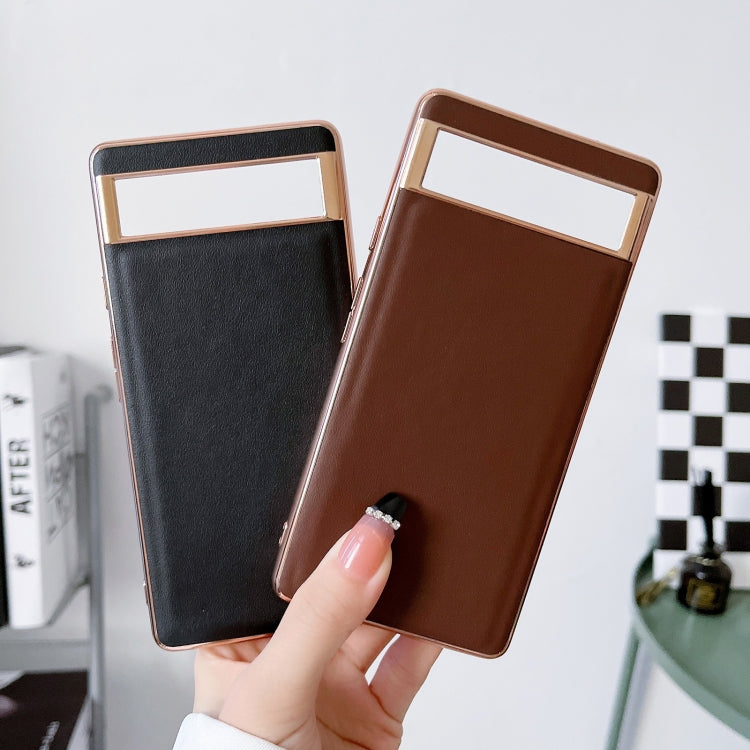 Genuine Leather Xiaoya Series Nano Electroplating Phone Case, For Google Pixel 6, For Google Pixel 7