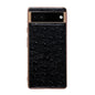 Genuine Leather Ostrich Texture Nano Electroplating Phone Case