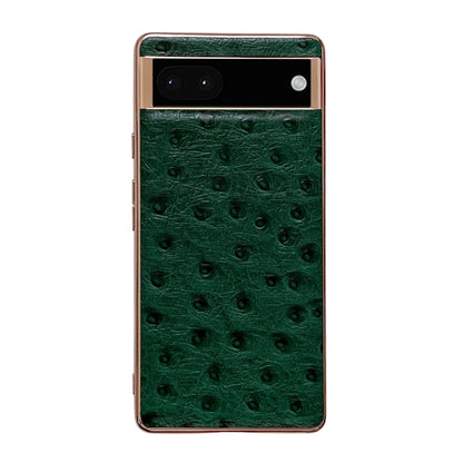 Genuine Leather Ostrich Texture Nano Electroplating Phone Case