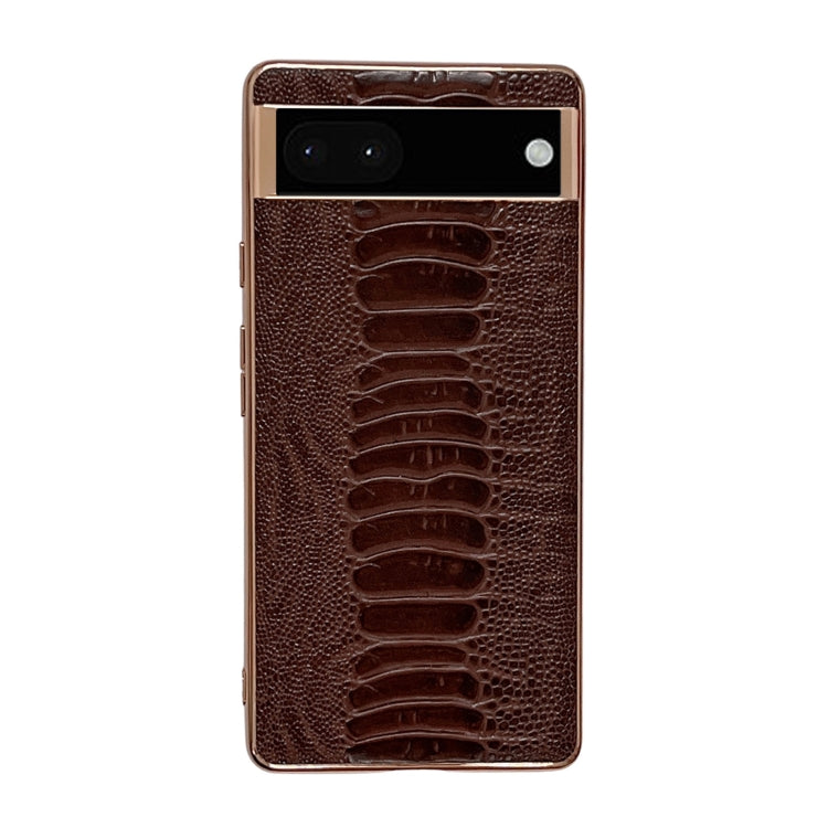 Genuine Leather Weilai Series Nano Electroplating Phone Case, For Google Pixel 6, For Google Pixel 7