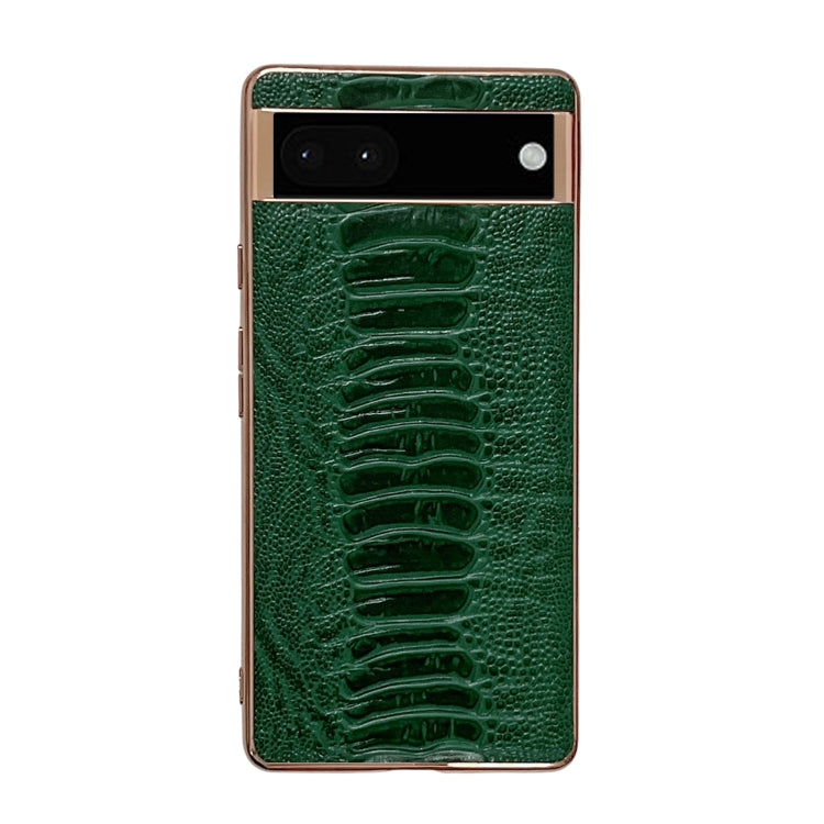 Genuine Leather Weilai Series Nano Electroplating Phone Case, For Google Pixel 6, For Google Pixel 7