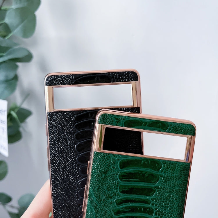 Genuine Leather Weilai Series Nano Electroplating Phone Case, For Google Pixel 6, For Google Pixel 7