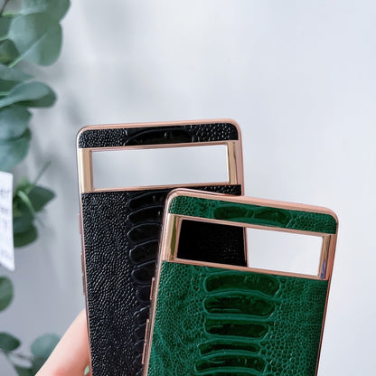 Genuine Leather Weilai Series Nano Electroplating Phone Case, For Google Pixel 6, For Google Pixel 7