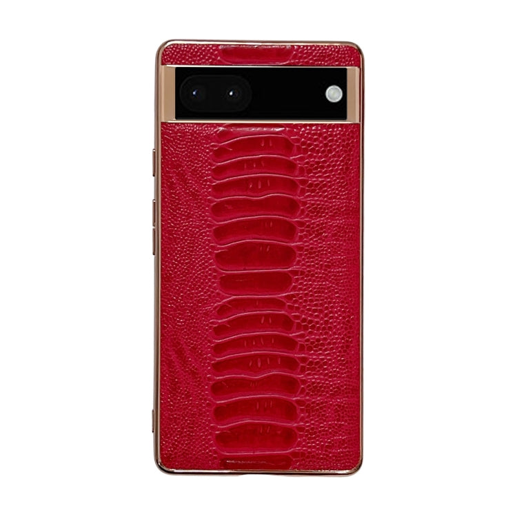 Genuine Leather Weilai Series Nano Electroplating Phone Case, For Google Pixel 6, For Google Pixel 7