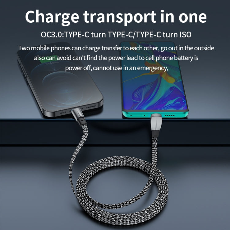 3A USB-C/Type-C to USB-C/Type-C Elbow Fast Charge Data Cable, 3A Type-C to Type-C 1.2m, 3A Type-C to Type-C 2m