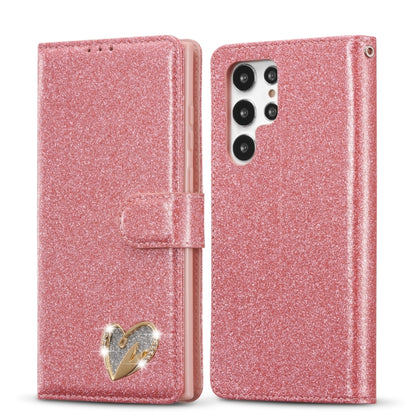 Glitter Powder Love Leather Phone Case