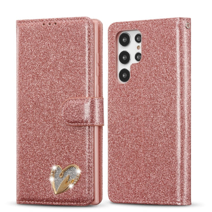 Glitter Powder Love Leather Phone Case