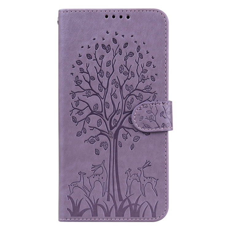 Tree & Deer Pattern Pressed Flip Leather Phone Case, For Xiaomi Redmi 10A, For Sony Xperia 10 IV