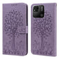 Tree & Deer Pattern Pressed Flip Leather Phone Case, For Xiaomi Redmi 10A, For Sony Xperia 10 IV