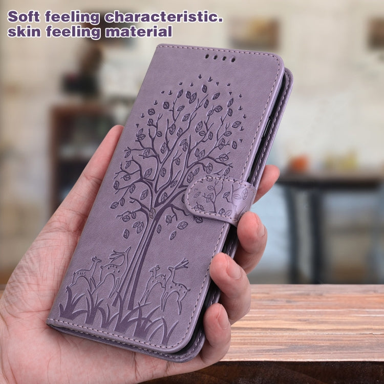 Tree & Deer Pattern Pressed Flip Leather Phone Case, For Xiaomi Redmi 10A, For Sony Xperia 10 IV