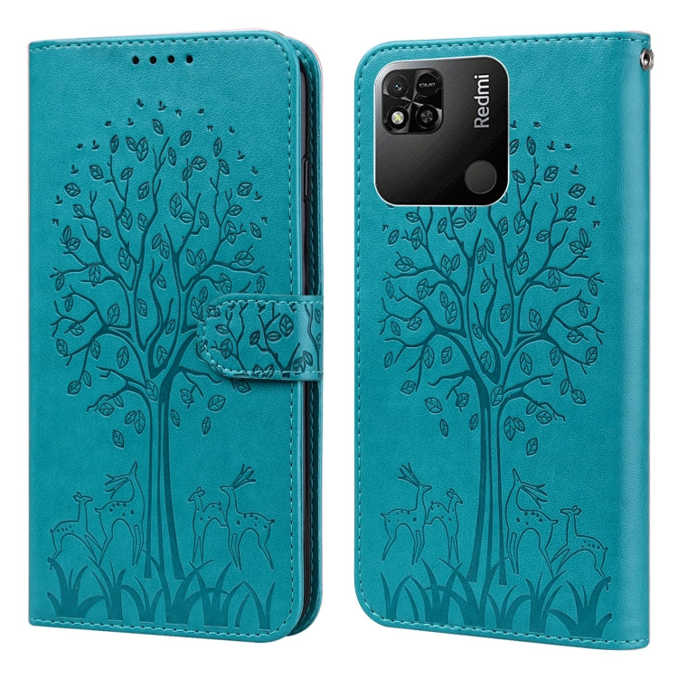 Tree & Deer Pattern Pressed Flip Leather Phone Case, For Xiaomi Redmi 10A, For Sony Xperia 10 IV