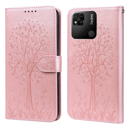 Tree & Deer Pattern Pressed Flip Leather Phone Case, For Xiaomi Redmi 10A, For Sony Xperia 10 IV