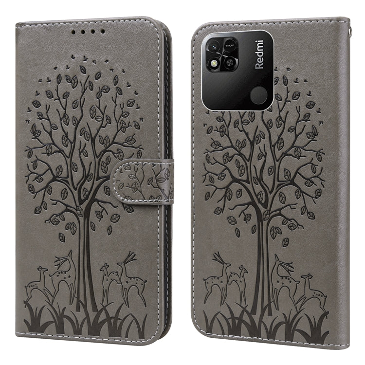 Tree & Deer Pattern Pressed Flip Leather Phone Case, For Xiaomi Redmi 10A, For Sony Xperia 10 IV