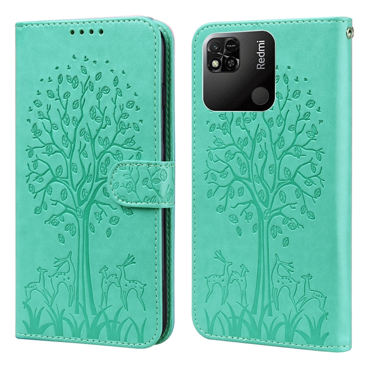 Tree & Deer Pattern Pressed Flip Leather Phone Case, For Xiaomi Redmi 10A, For Sony Xperia 10 IV