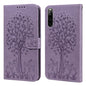 Tree & Deer Pattern Pressed Flip Leather Phone Case, For Xiaomi Redmi 10A, For Sony Xperia 10 IV