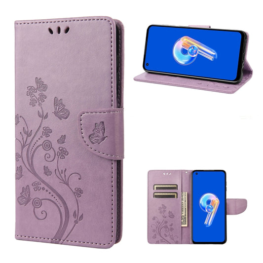 Butterfly Flower Pattern Flip Leather Phone Case, For Asus Zenfone 9
