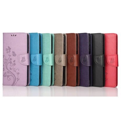 Butterfly Flower Pattern Flip Leather Phone Case