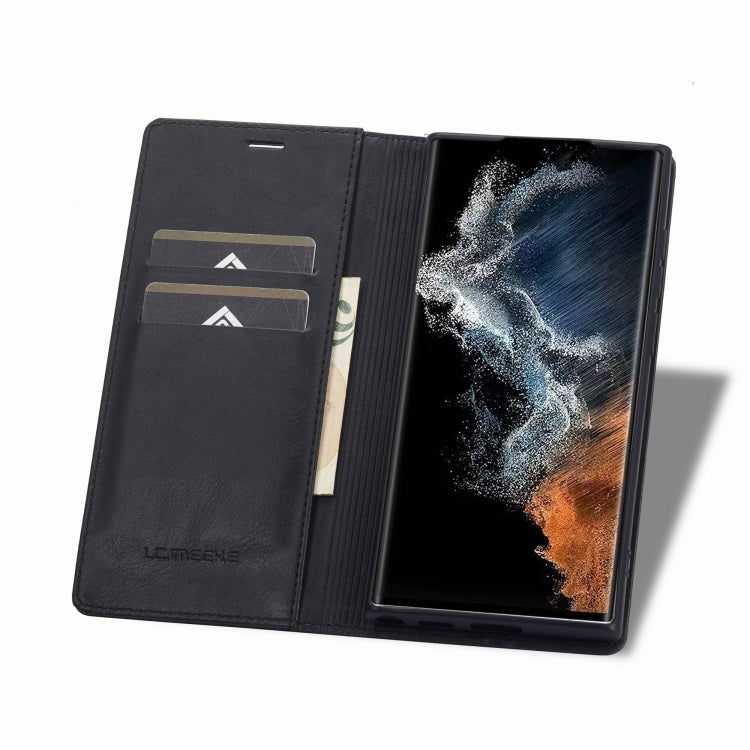 LC.IMEEKE RFID Anti-theft Leather Phone Case, For Samsung Galaxy S22 Ultra 5G