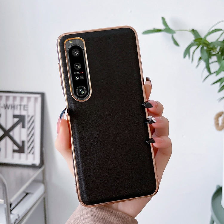 Genuine Leather Xiaoya Series Nano Plating Phone Case, For Sony Xperia 1 IV, For Sony Xperia 10 IV, For Motorola Moto Razr 2022