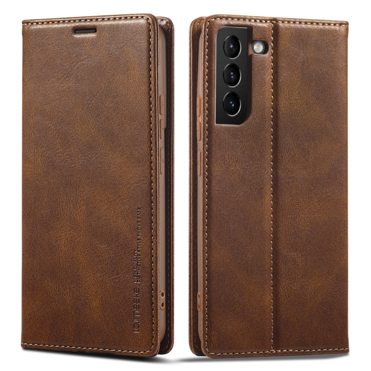 LC.IMEEKE RFID Anti-theft Leather Phone Case, For iPhone SE 2022 / SE 2020 / 8 / 7, For iPhone XS Max, For iPhone XS / X, For iPhone XR, For iPhone 8 Plus / 7 Plus, For Samsung Galaxy S21 5G