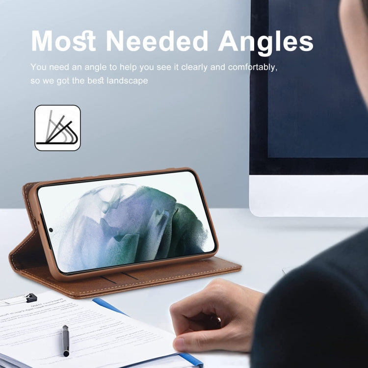 LC.IMEEKE RFID Anti-theft Leather Phone Case, For Samsung Galaxy S21+ 5G