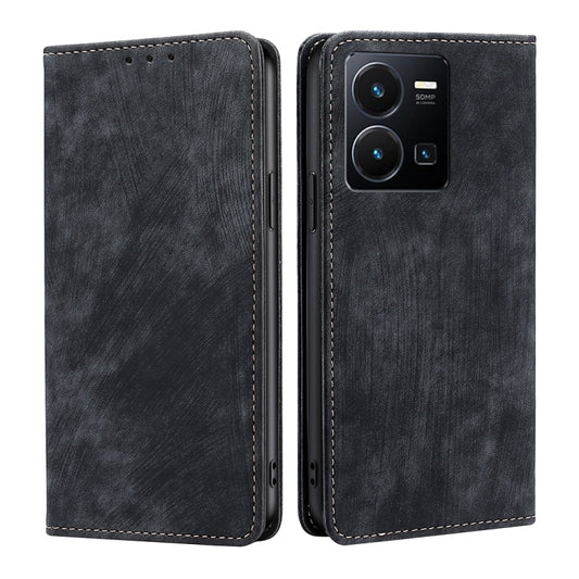 RFID Anti-theft Brush Magnetic Leather Phone Case