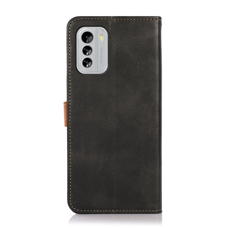 KHAZNEH Dual-color Cowhide Texture Leather Phone Case