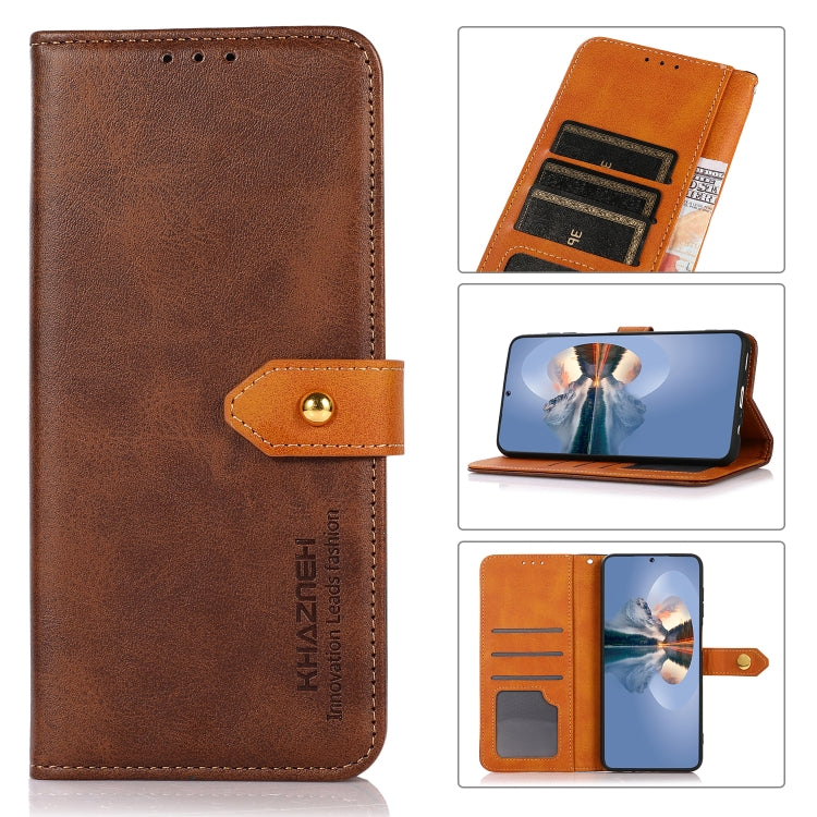 KHAZNEH Dual-color Cowhide Texture Leather Phone Case, For Nokia G60 5G, For Xiaomi Redmi K50 Ultra/12T/12T Pro, For Samsung Galaxy S23, For Samsung Galaxy S23+, For Samsung Galaxy S23 Ultra