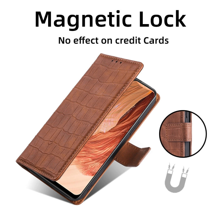 Skin Feel Crocodile Magnetic Clasp Leather Phone Case