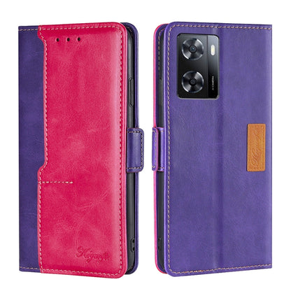 Contrast Color Side Buckle Leather Phone Case