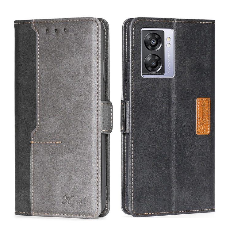 Contrast Color Side Buckle Leather Phone Case