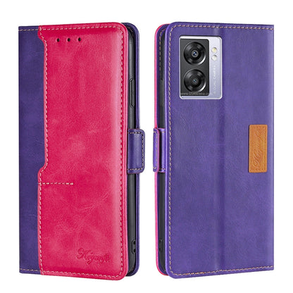 Contrast Color Side Buckle Leather Phone Case