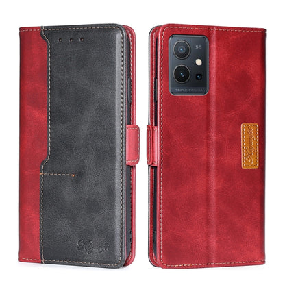 Contrast Color Side Buckle Leather Phone Case