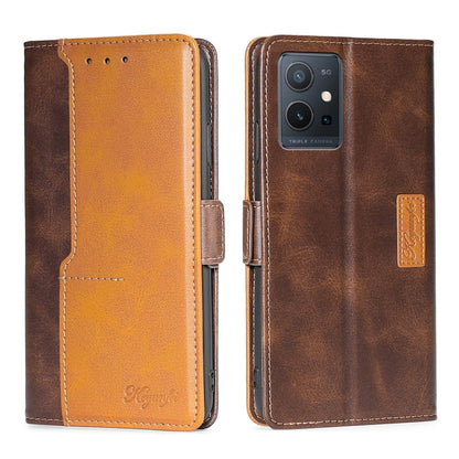 Contrast Color Side Buckle Leather Phone Case