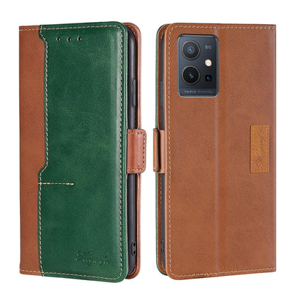 Contrast Color Side Buckle Leather Phone Case