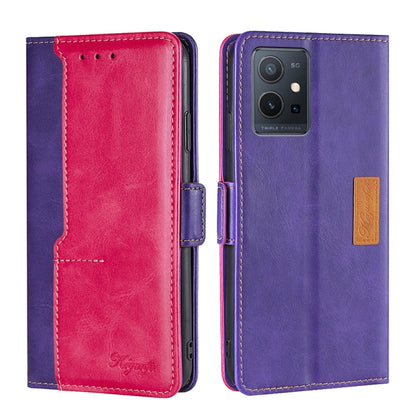 Contrast Color Side Buckle Leather Phone Case