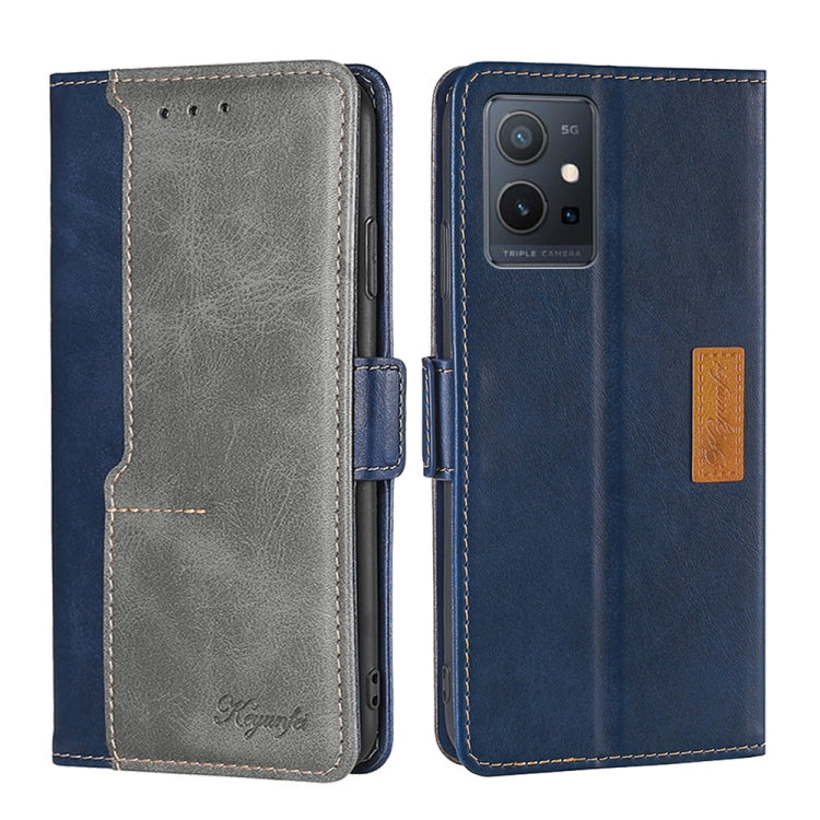 Contrast Color Side Buckle Leather Phone Case